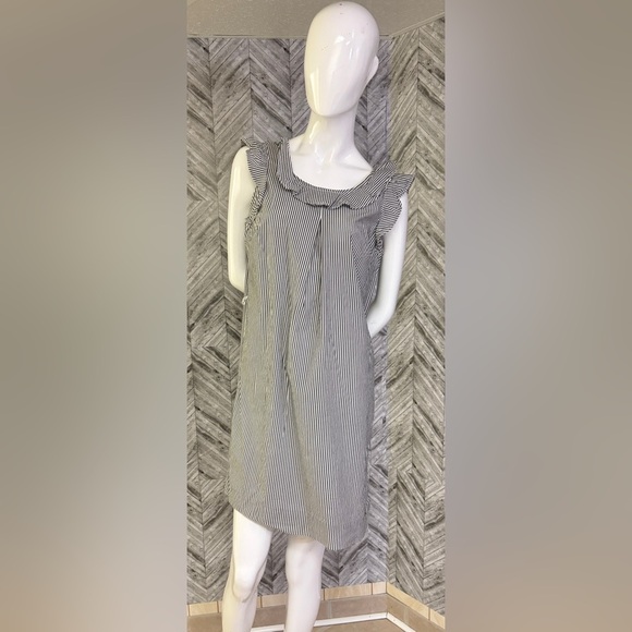 Tommy Hilfiger gray and White Striped Dress, size medium - Picture 1 of 12